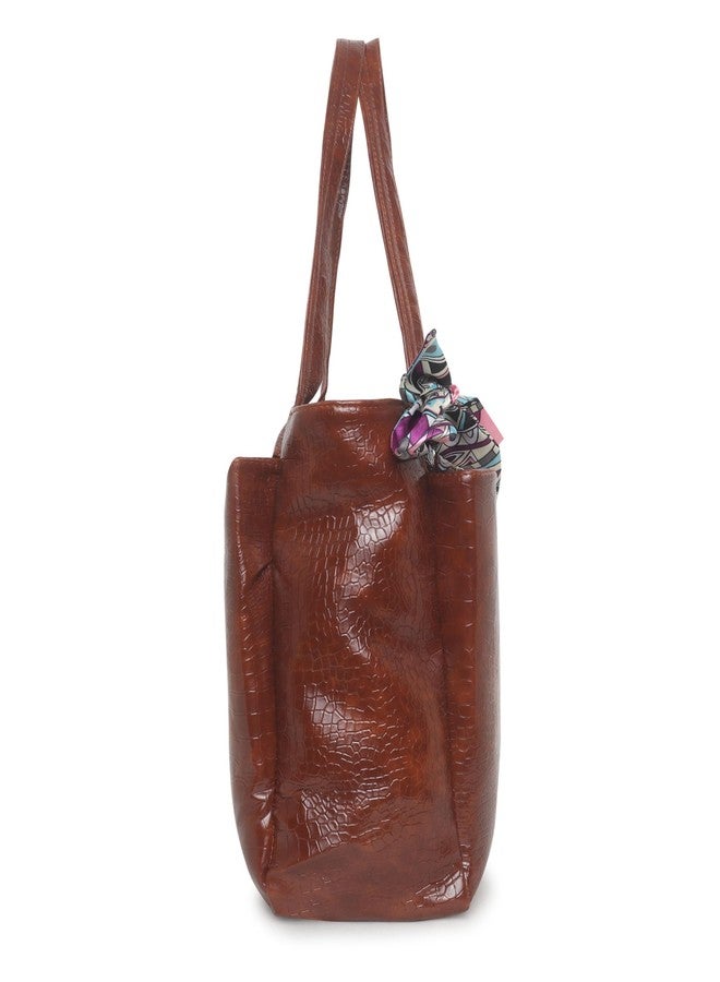 Dcozi Stylish and Fashionable PU Leather Handbag For Women & Girls (Shine Brown) - Image 2
